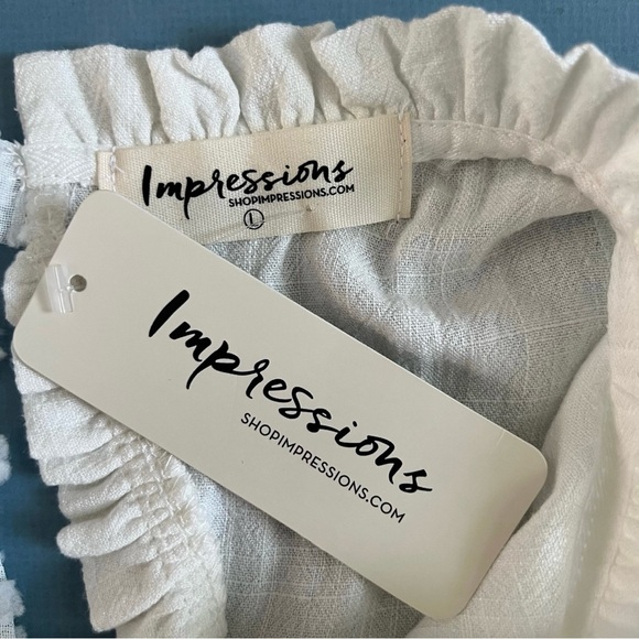 NWT Impressions Charming Attitude White Tiered Shift Mini Dress - Picture 9 of 10